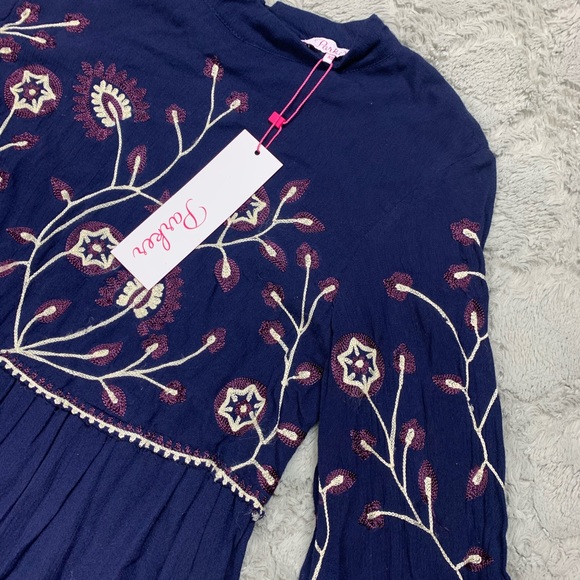 Parker Sadie Embroidered Peasant Shift Dress - Picture 11 of 13